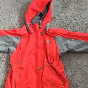 The North Face Women's Red and Gray Raincoat